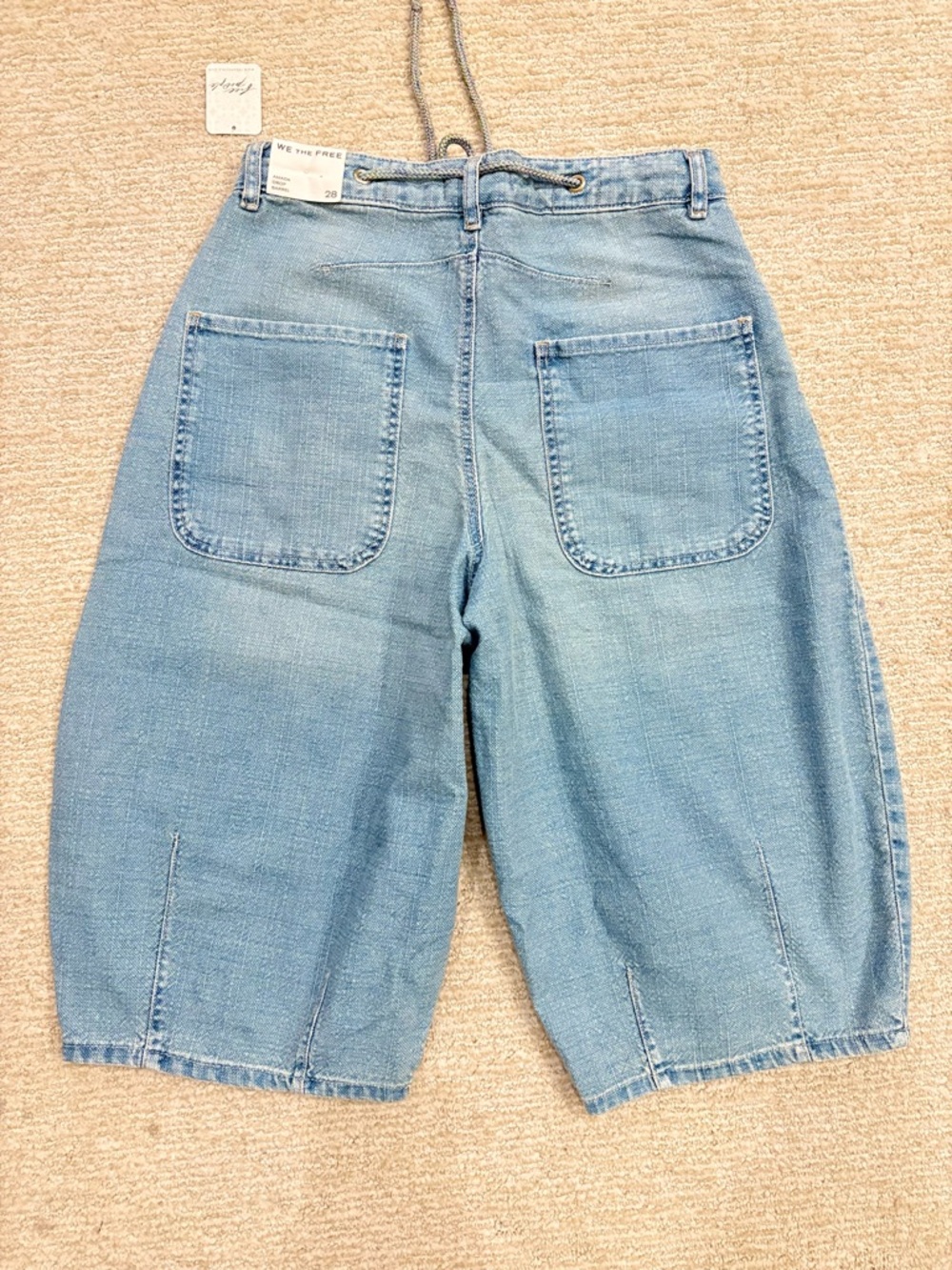 NWT Free People x We The Free Amanda Cropped Barrel Denim Jeans in Amor Waist - Picture 8 of 11